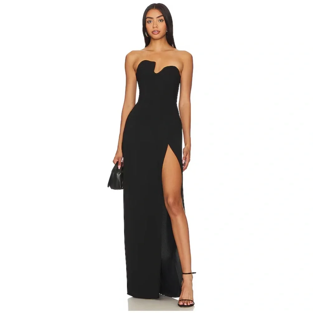 NEW AMANDA UPRICHARD Strapless Puzzle Gown, Black, Small